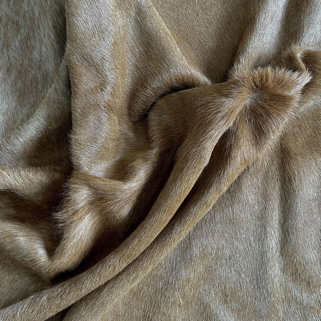 Tapete de couro bege sólido - 2,50 x 2,10m