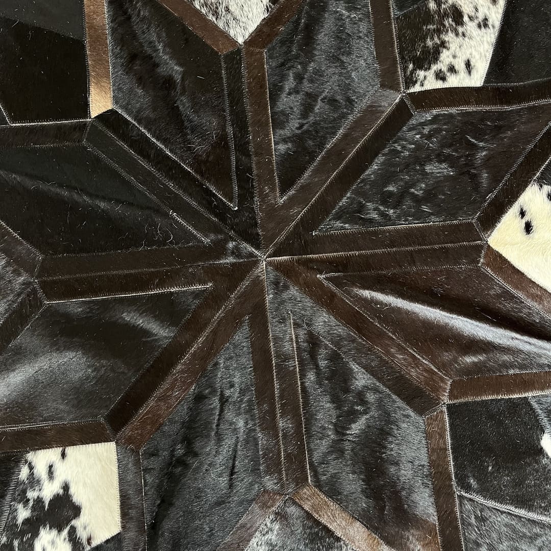 Mandala de couro preta e marrom escuro - 1,6m de diâmetro