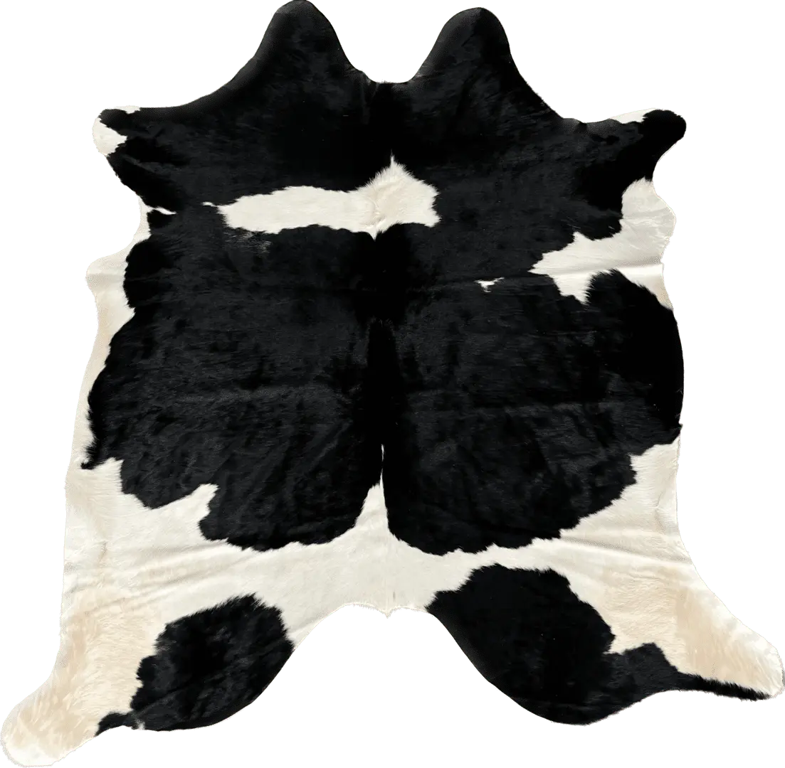 Tapete de couro holandês preto e branco - 2,10 x 2,00m