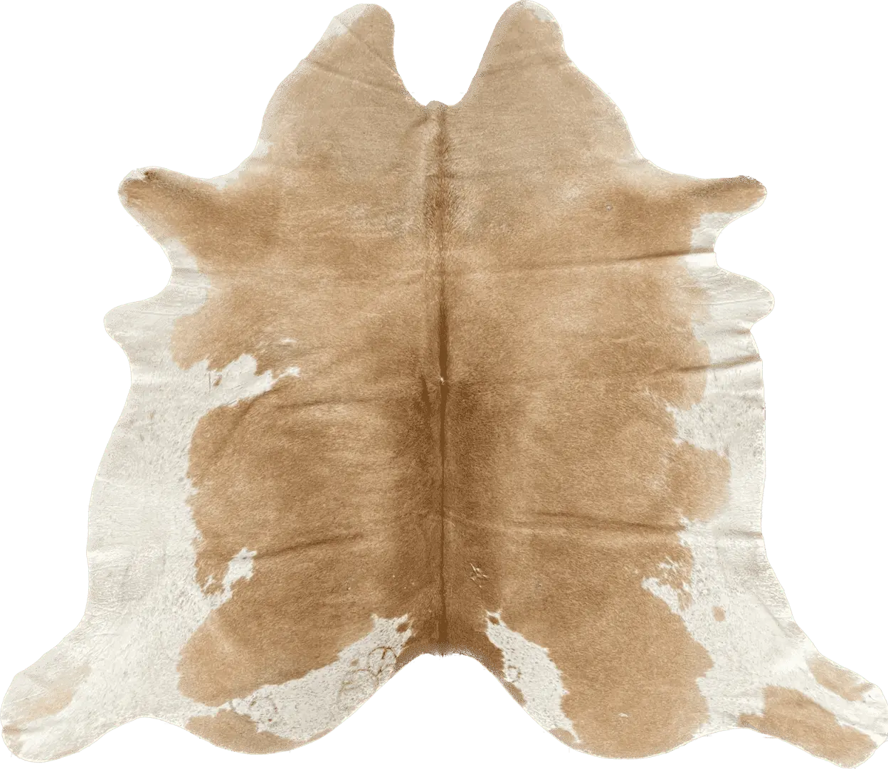 Tapete de couro malhado bege e branco - 2,15 x 2,05m