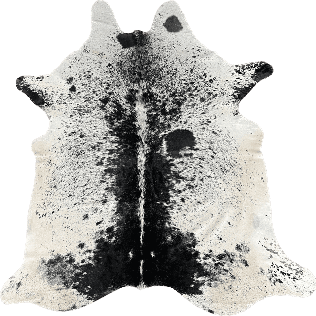 Tapete de couro saltpepper preto e branco - 2,25 x 1,90m