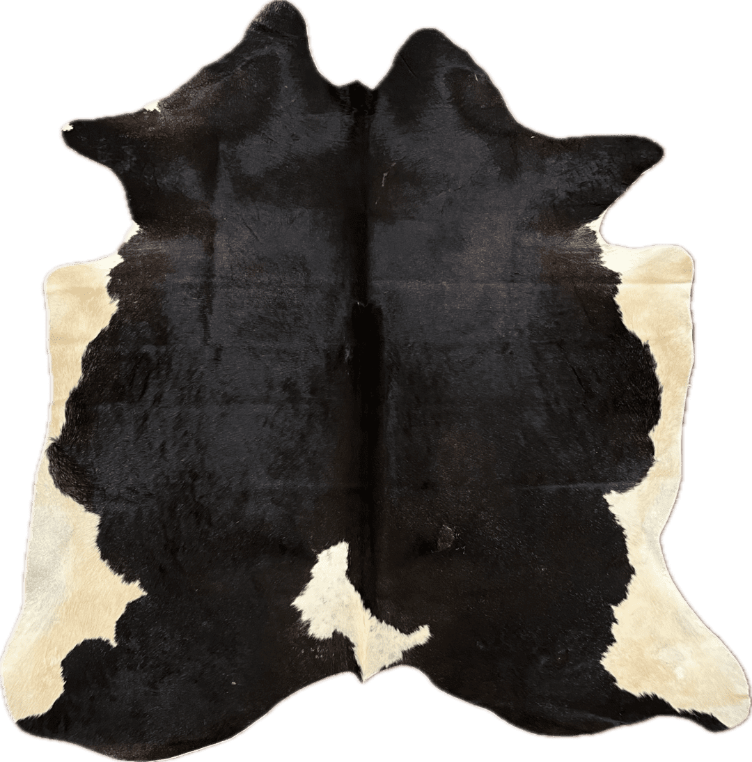 Tapete de couro preto e branco - 2,45 x 1,90m