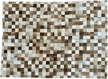 Tapete de couro quadriculado bege - 2,00 x 1,50m