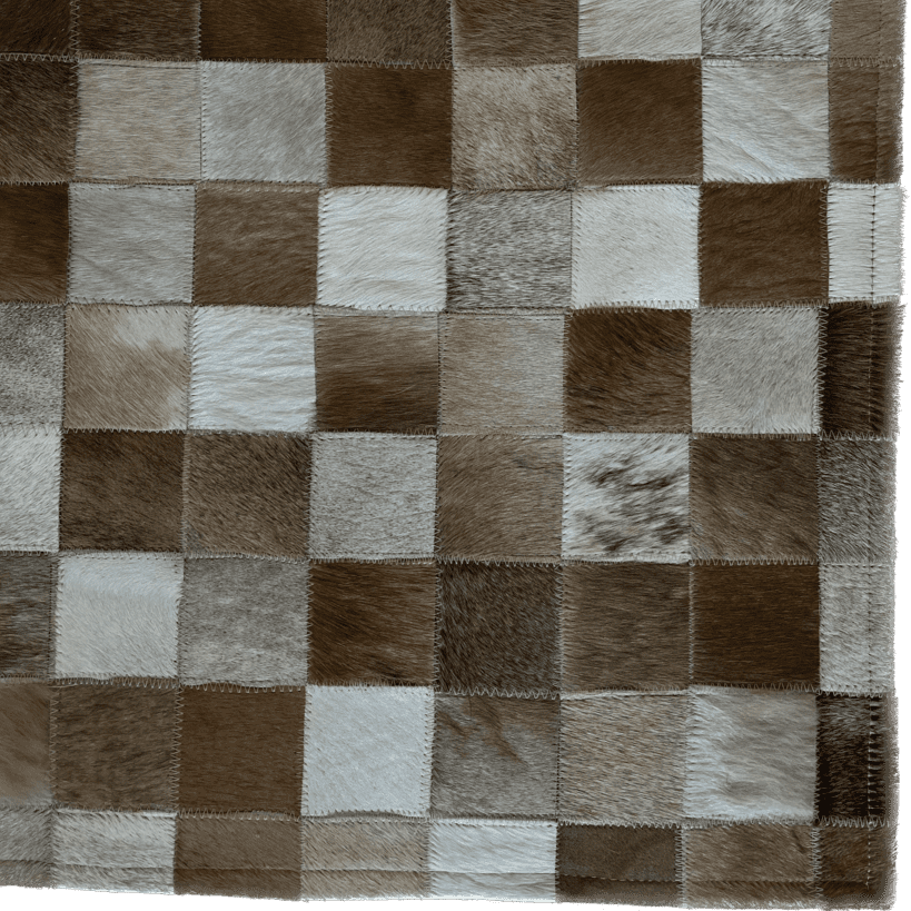 Tapete de couro quadriculado bege - 2,00 x 1,50m