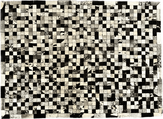 Tapete quadriculado malhado preto e branco - 2,00 x 1,50m