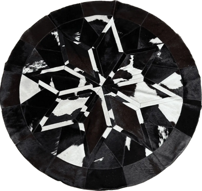 Mandala de couro marrom e branca - 1,6m de diâmetro