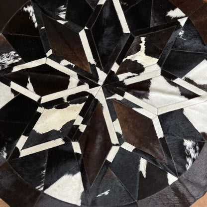 Mandala de couro marrom e branca - 1,6m de diâmetro