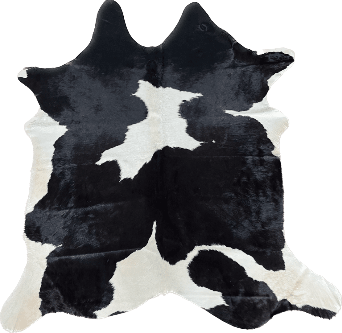 Tapete de couro holandês preto e branco - 2,30 x 1,95m